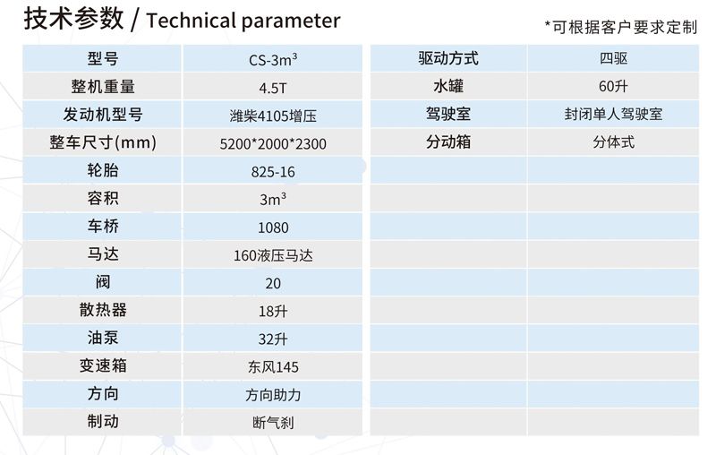 CS-3m3礦用混凝土攪拌運輸車