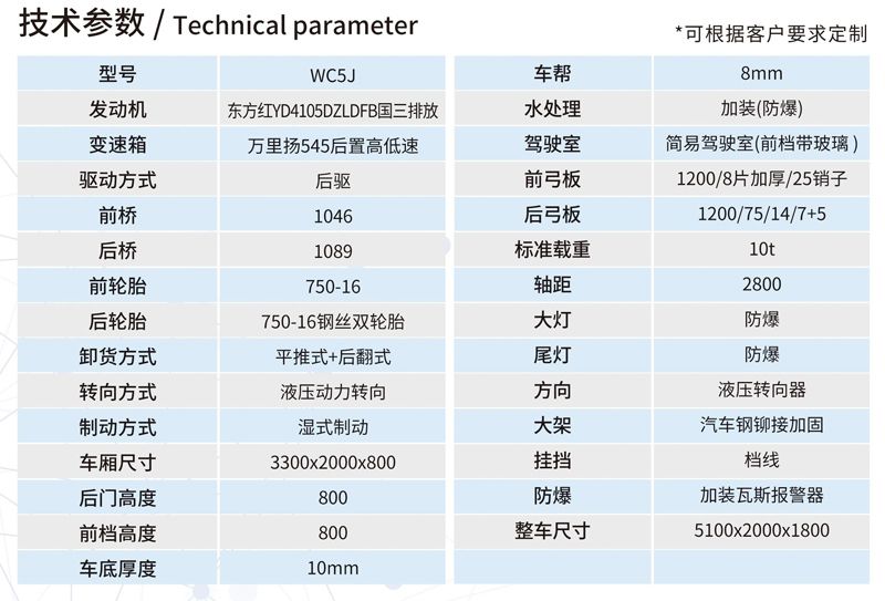 WC5J防爆無(wú)軌膠輪車